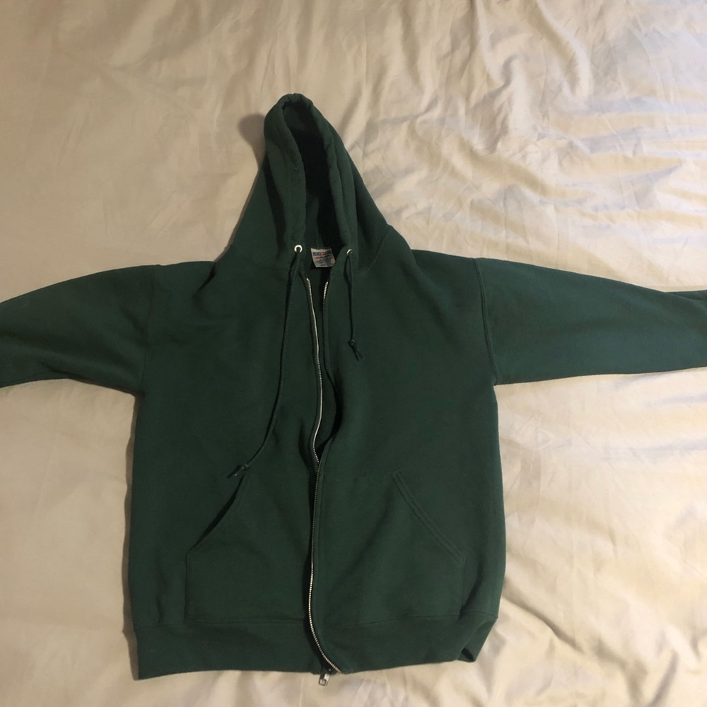 Green zip up sweatshirt